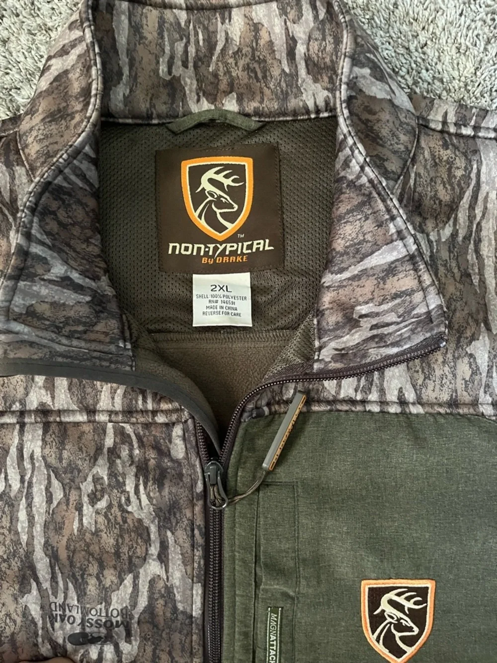 Drake Non Typical Silencer Full Zip Agion Jacket Bottomland Camo Size 2XL Men - Picture 3 of 6